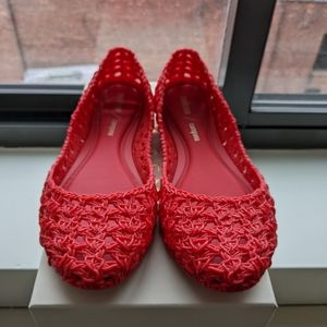 Melissa flats - Campana Pamela Jelly in red. Size 8